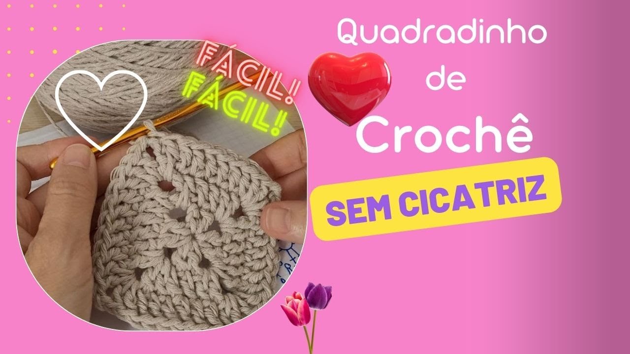 Quadradinho de croch&ecirc; perfeito sem cicatriz #feitocomamor #amostra