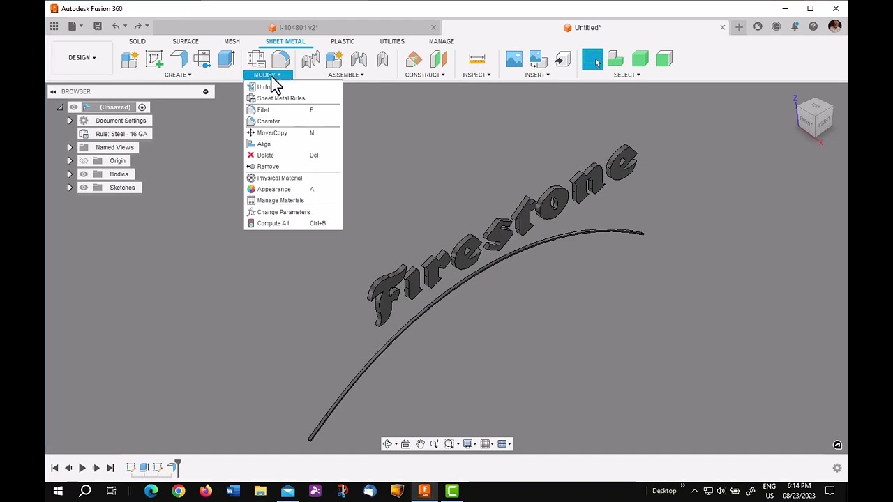 Создание изогнутой графики в Fusion 360