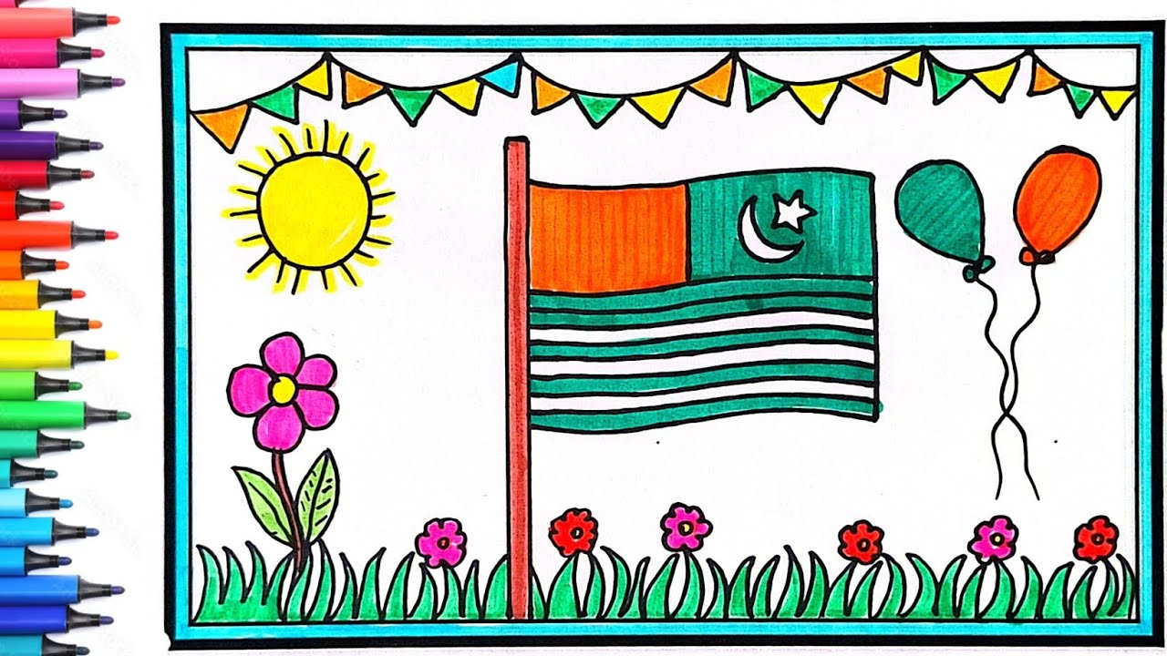 5 February | Kashmir Day Drawing | Kashmir Day Poster | Kashmir Day Chart | Kashmir Flag Drawing 