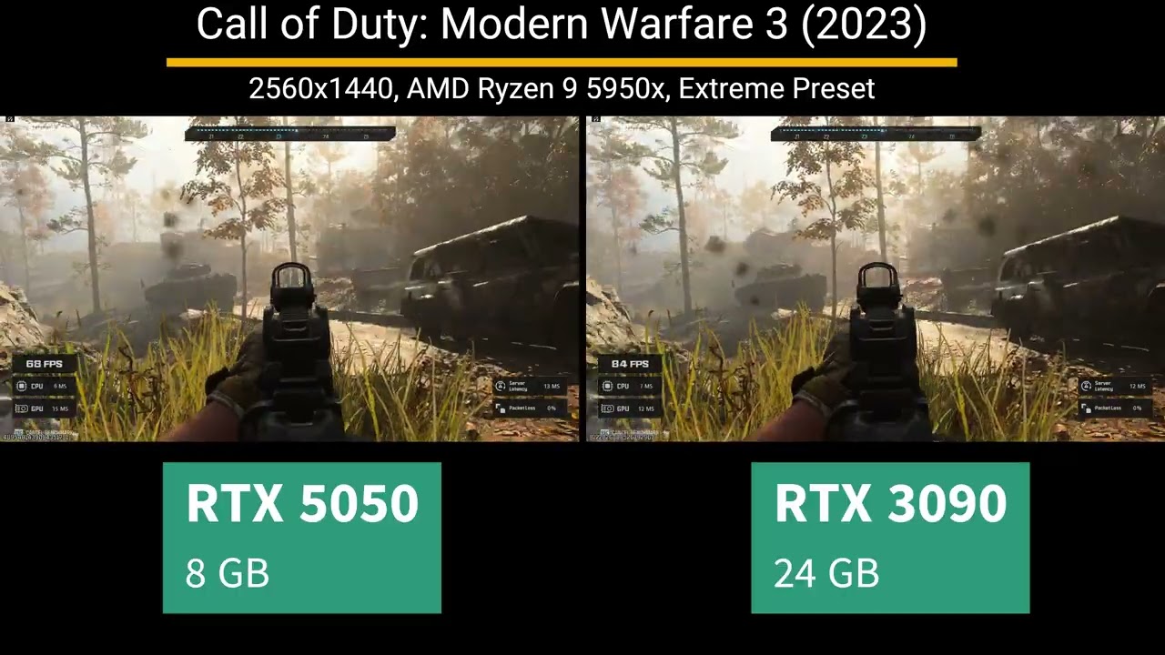 RTX 5050 vs RTX 3090 Modern Warfare 3 Graphics Test