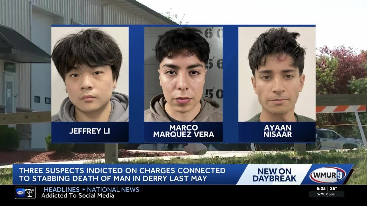 3 men indicted on charges connected to stabbing death of man in Derry in May 2025