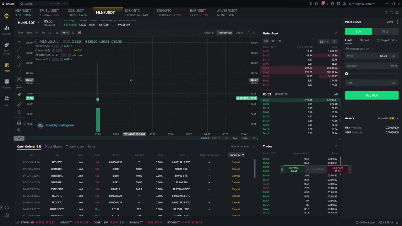 MLN listing on Binance - Pump and Dump Listing