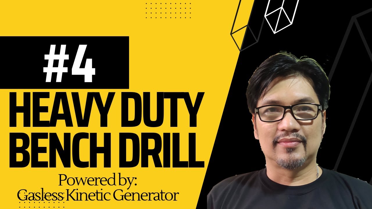 HEAVY DUTY BENCH DRILL POWERED BY, MINI GASLESS KINETIC GENERATOR.