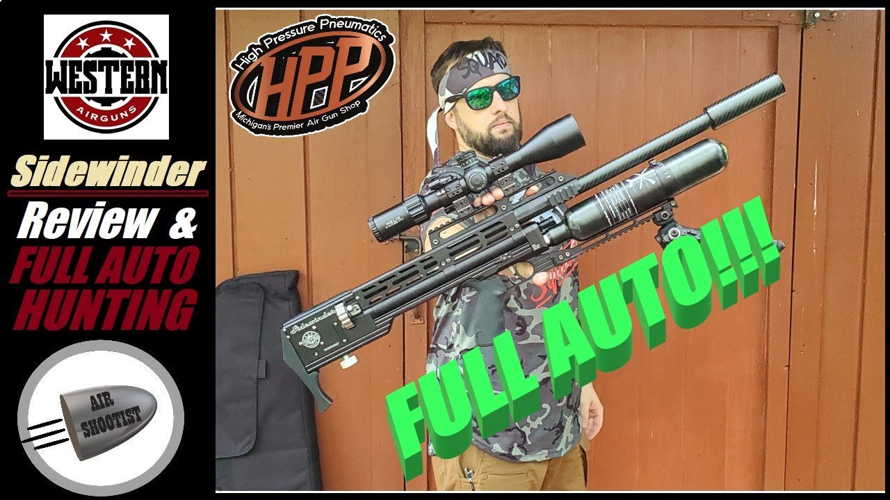 Western Airguns Sidewinder .22 Review & FULL AUTO HUNTING + 50 / 100 Yard Groups in Semi / FULL Auto