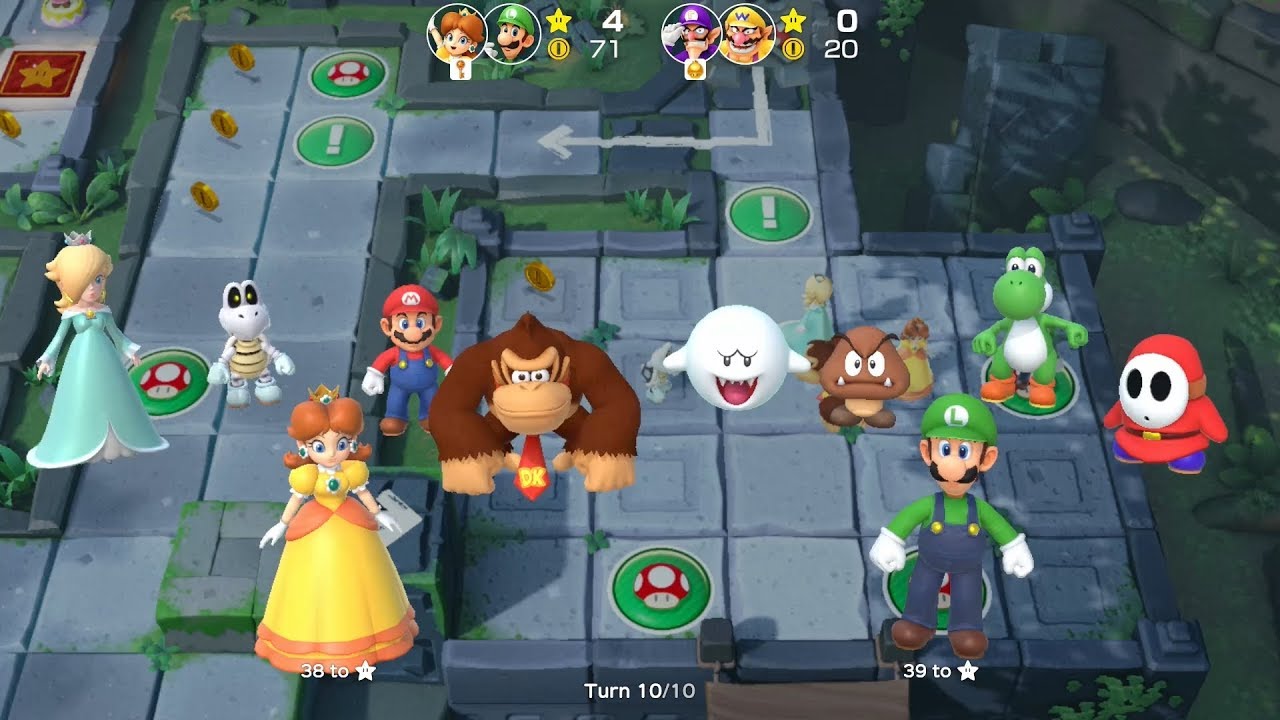 Super Mario Party Partner Party #94 Domino Ruins Treasure Hunt Daisy & Luigi vs Waluigi & Wario