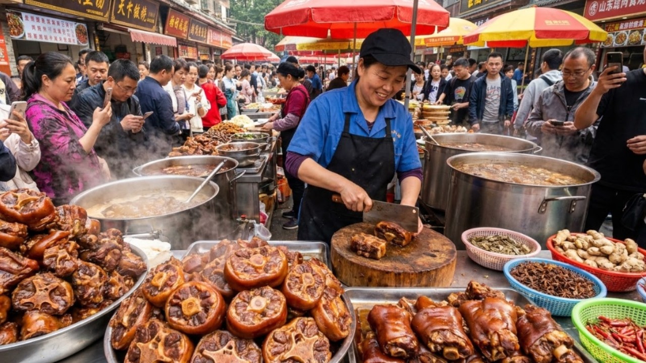 Amazing Chinese Street Food | Giant Braised Beef Shank