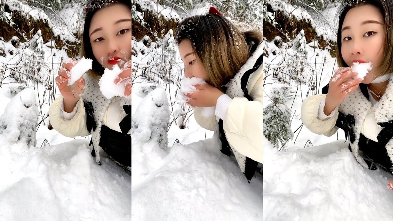 REAL SNOW EATING / ICE EATING
