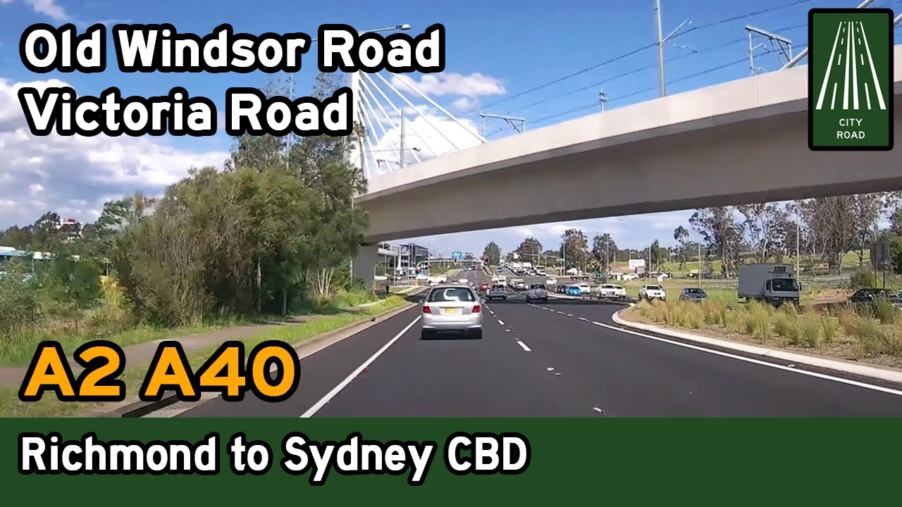 Driving from Richmond to the Sydney CBD via Old Windsor Rd, Victoria Rd [4K] (A2, A40)