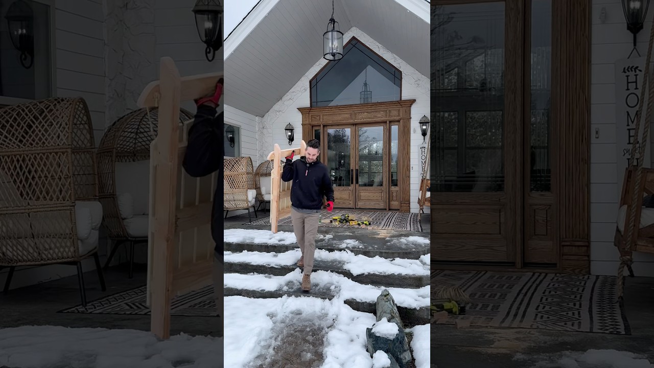 When you don&rsquo;t have a sled, but you have left over wood&hellip; #diy #sled #snowday