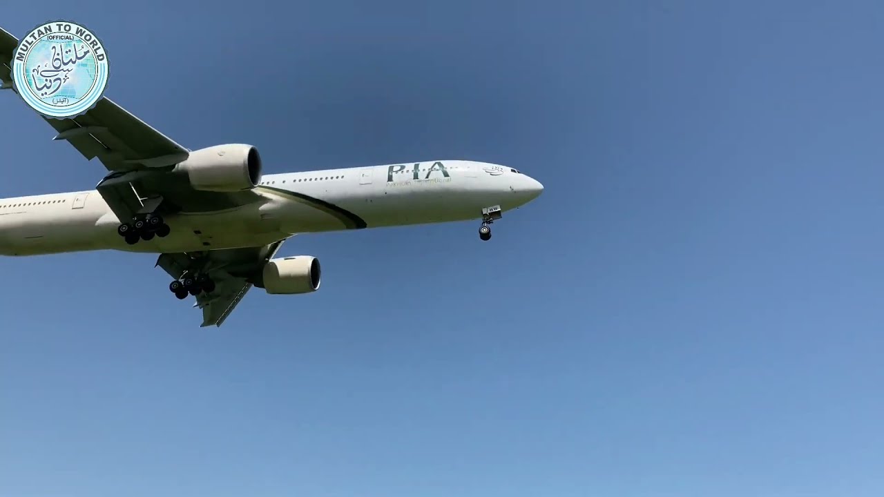 PIA LANDING BIRMINGHAM INTERNATIONAL  AIRPORT UNITED KINGDOM. UK. PAKISTAN INTERNATIONAL AIRLINES