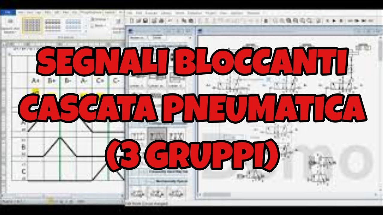 CICLO PNEUMATICO CON SEGNALI BLOCCANTI - RISOLUZIONE CON CASCATA PNEUMATICA (3 GRUPPI) Fluidsim