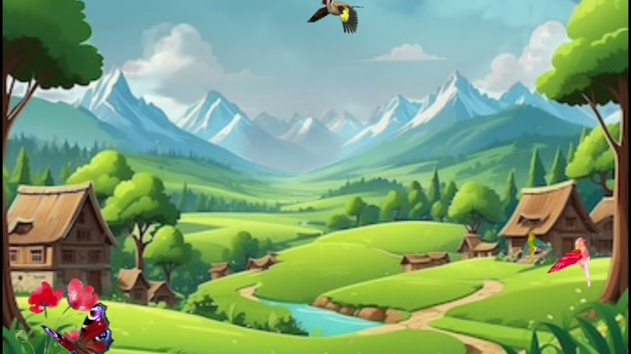 Free Animated Village Background for Stories | Magical Cartoon Scenery Loop 4K