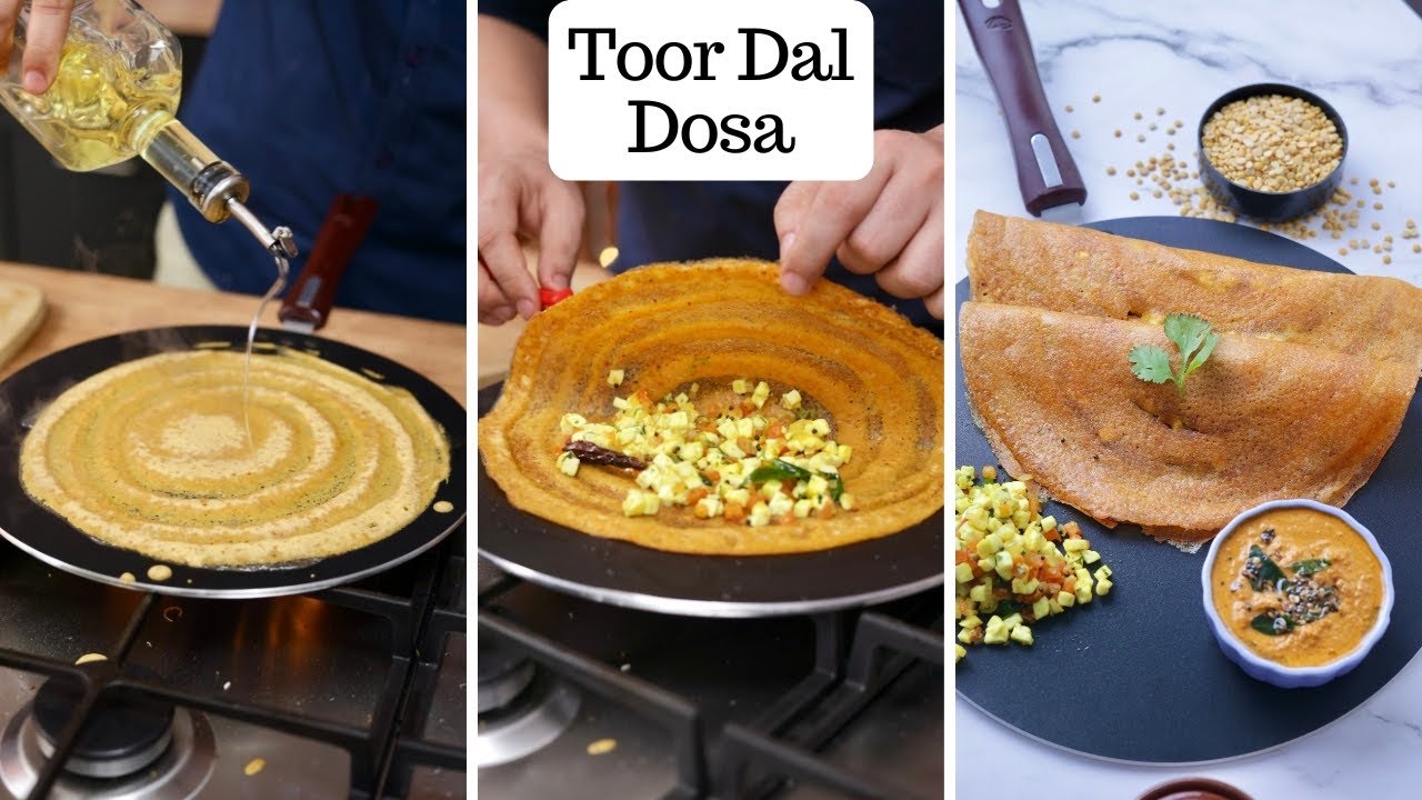 तूर दाल डोसा चटनी | Healthy Instant Toor Dal Dosa Paneer Stuffing | Kunal Kapur South Indian Recipe