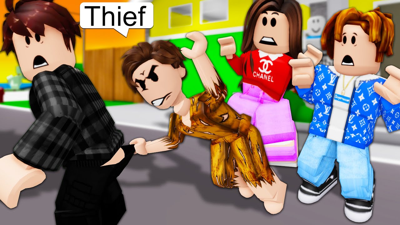 ROBLOX Brookhaven 🏡RP - FUNNY MOMENTS: Brave Tony and The Unlucky Thief | Roblox Idol