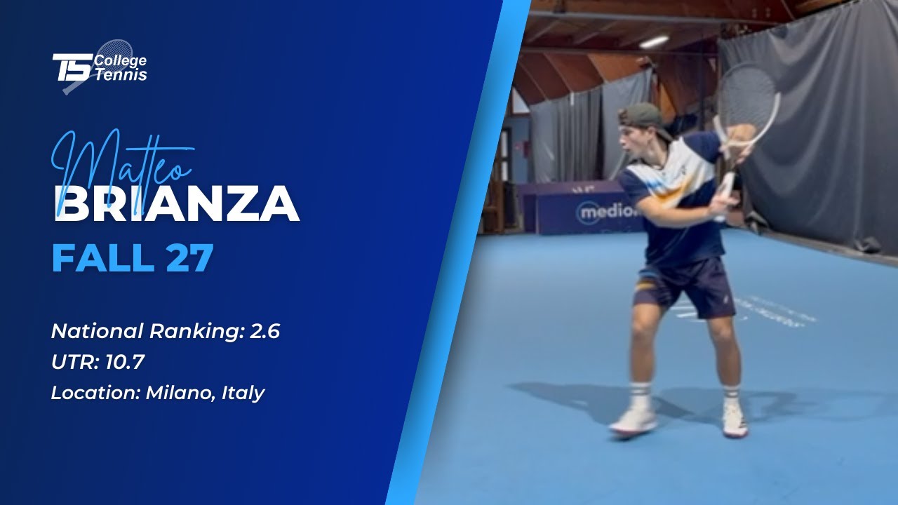 Matteo Brianza College Tennis Recruiting Video Fall 27
