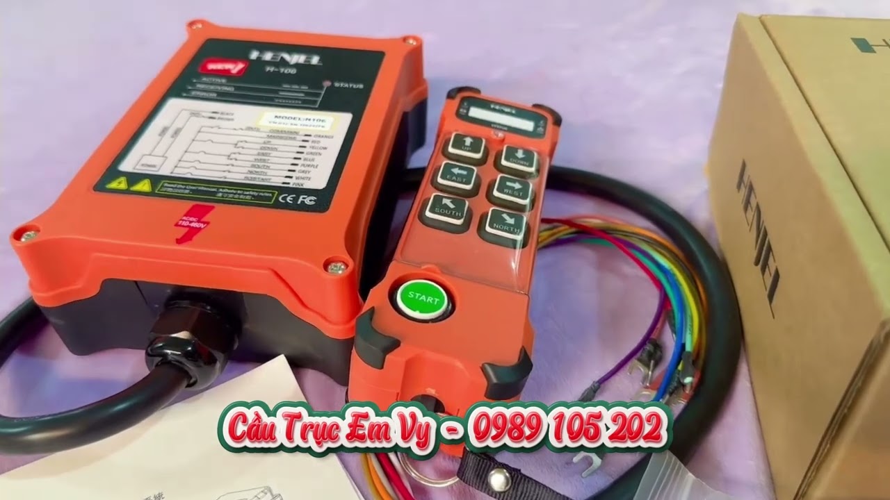 🛑Bộ điều khiển cầm tay 6 nút Henjel H106🛑điều khiển từ xa cầu trục Henjel H106