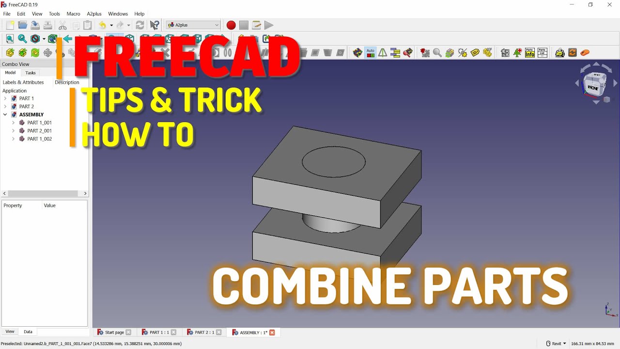 Учебное пособие по комбинированию деталей в FreeCAD
