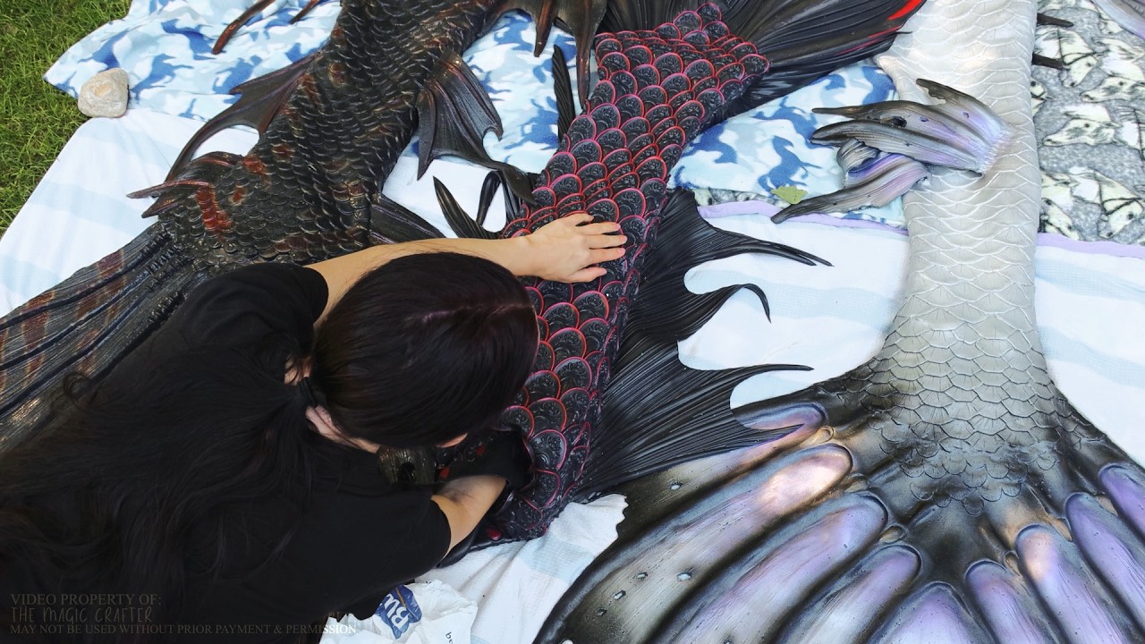 A Day in the Life of a Professional Mermaid || Repairing & Repainting 4 Silicone Mermaid Tails