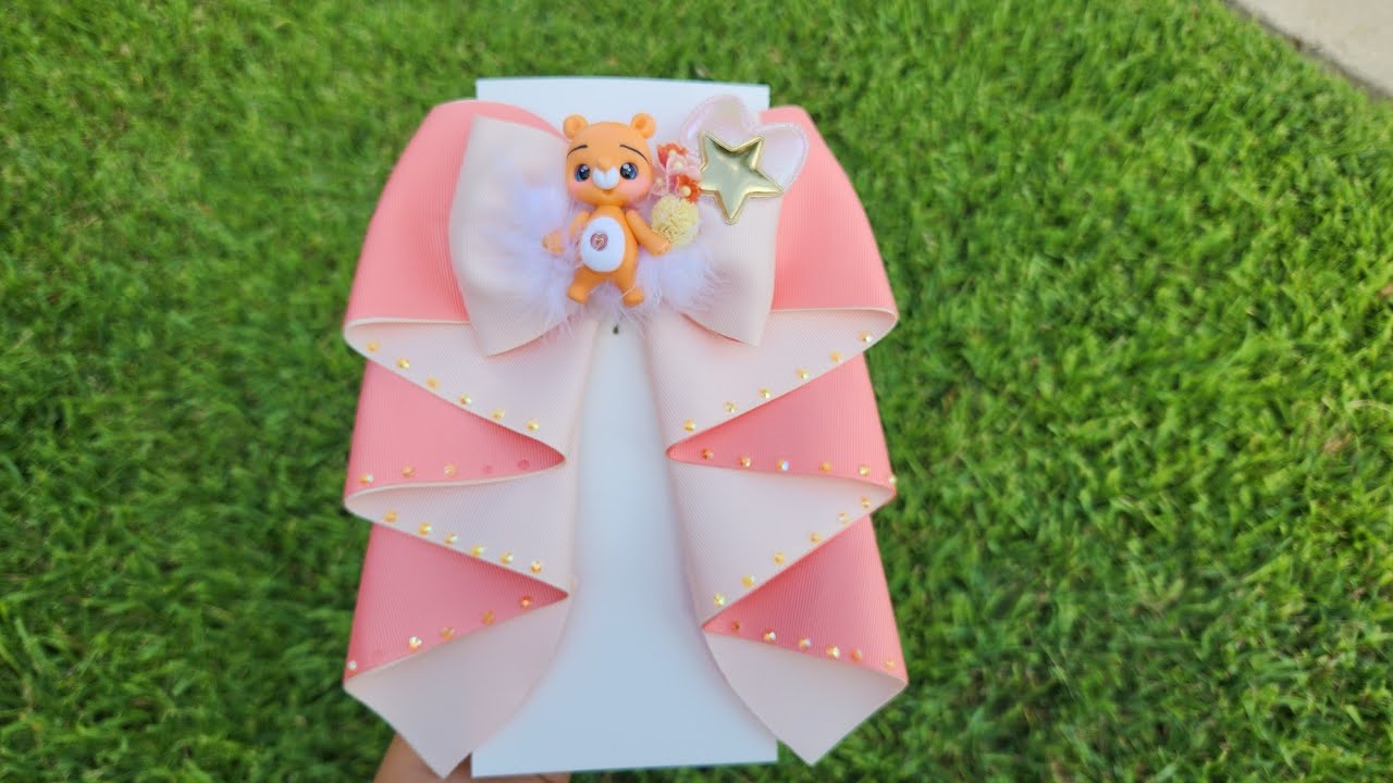 Moño zigzag con liston de 7.5cm/Como hacer moños para niñas/Lazos para el cabello/Laços/Bows/Lazos