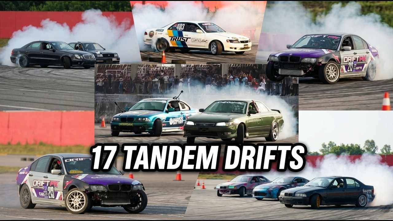17 TANDEM DRIFTS  FEATURING 350Z, MARK 2, BMWs ,MERCEDES, CROWN & MORE