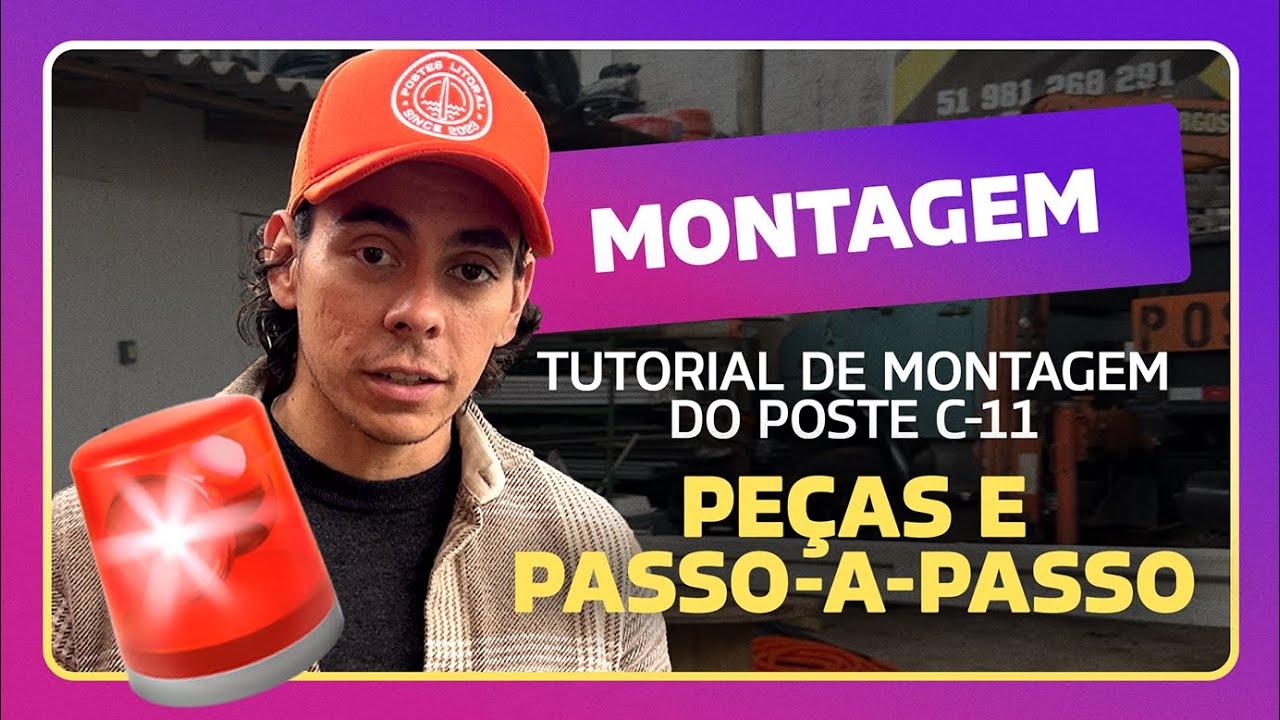MONTAGEM - Poste de luz C-11 - Tutorial para eletricistas