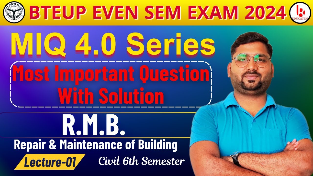 Repair and maintenance of building | Lecture 01 | MIQ 4.0 Series | rmb civil engineering