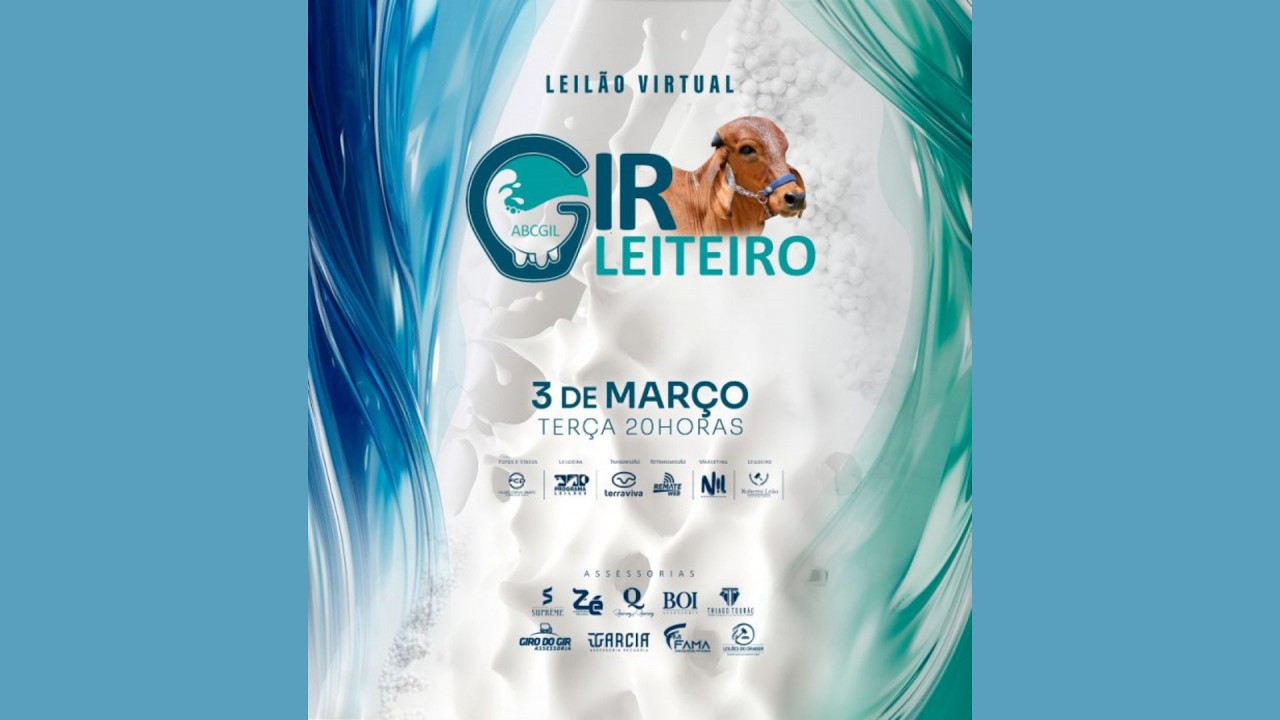 LEILÃO VIRTUAL GIR LEITEIRO ABCGIL | 03/03/2026 – 20H