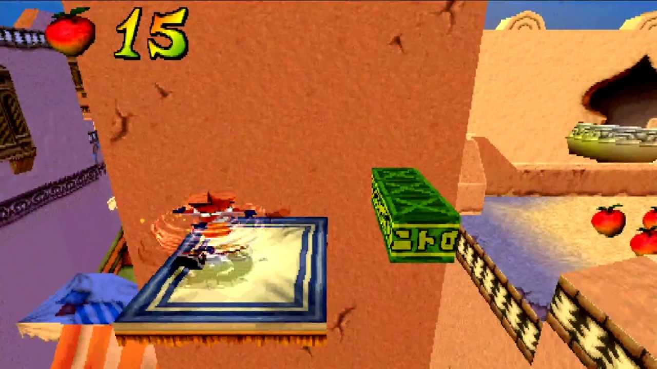 クラッシュバンディクー3　アラビアの　あついぶらさがり　黄色ダイヤ