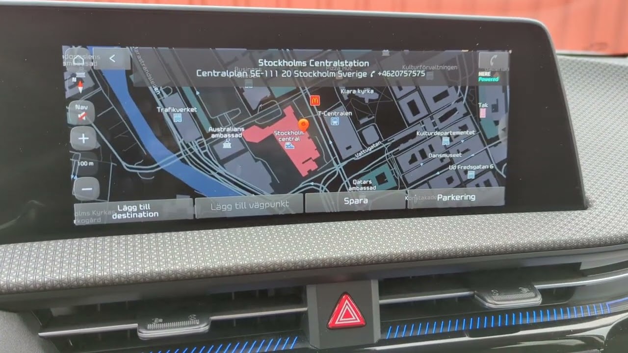 Ioniq 6 route planner in Kia EV6 (engineering mode, swedish settings)
