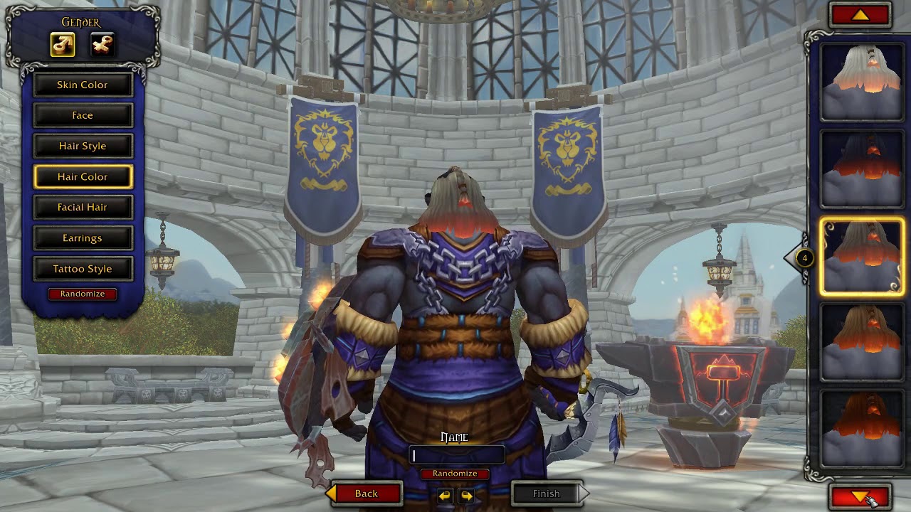 BFA Alpha Dark Iron Dwarf Character Customisation Options