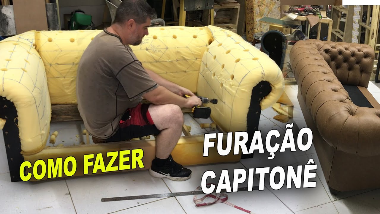 Como Fazer Furos na Espuma Capitonê ChesterField