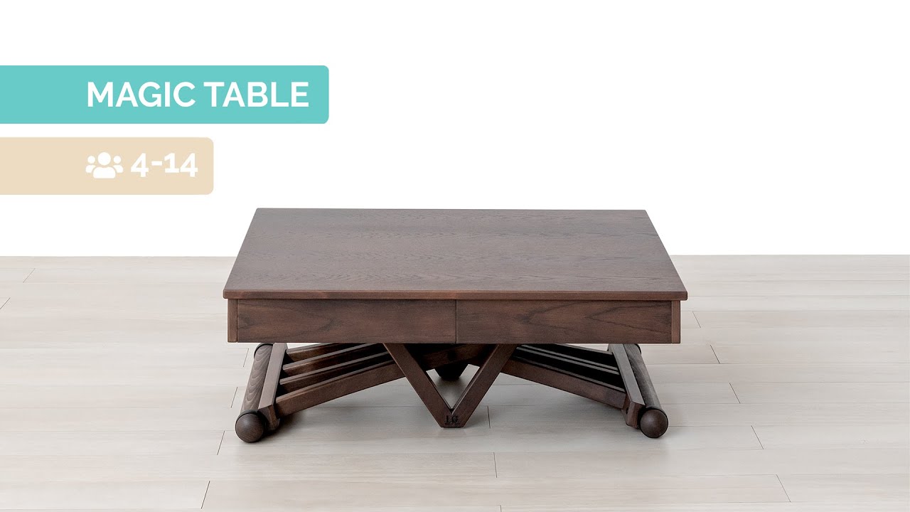 Extendable folding coffee table LG LESMO - From desk to dining table in simplicity (2020)