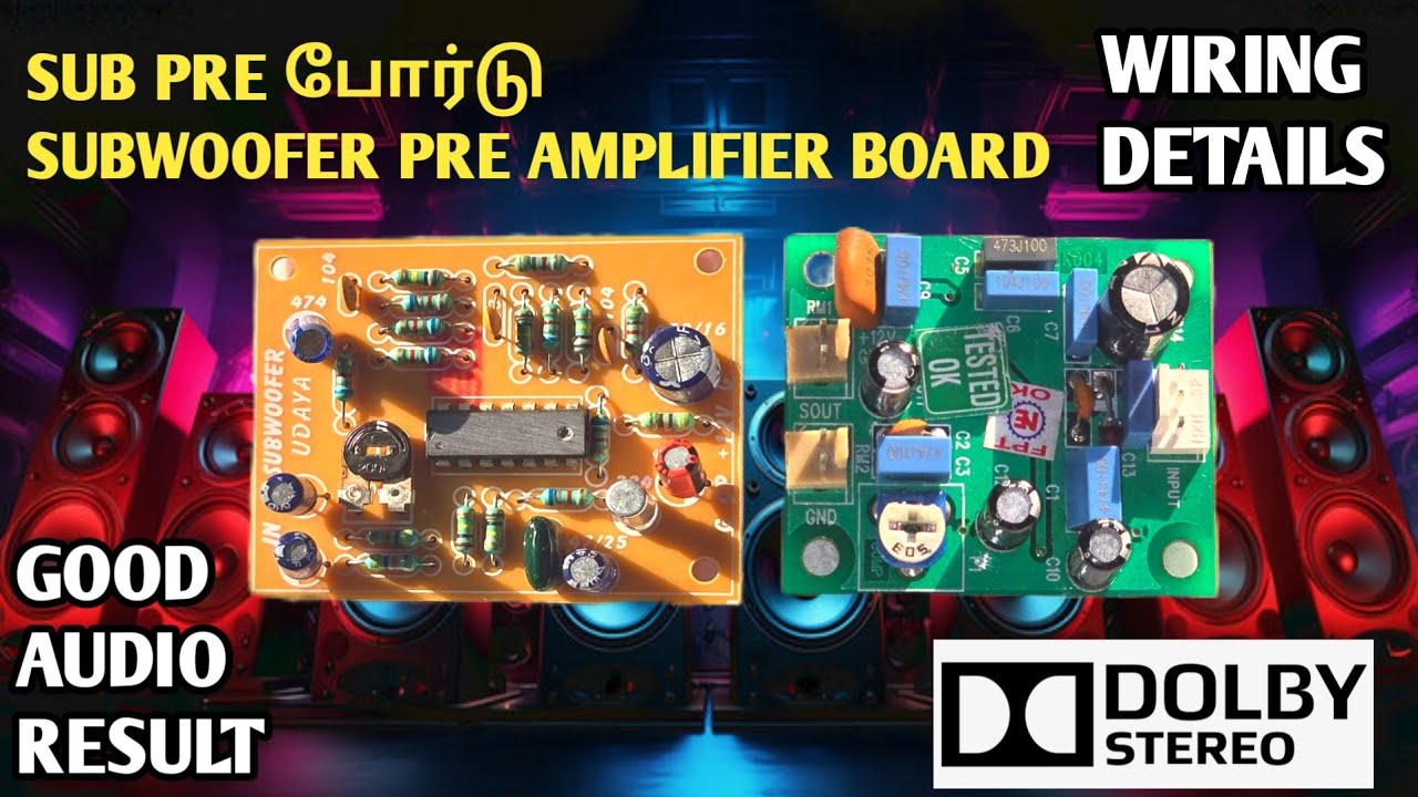 Subwoofer PRE Amplifier Board Connection Details | 5.1 Amplifier | wiring full detail in Tamil video