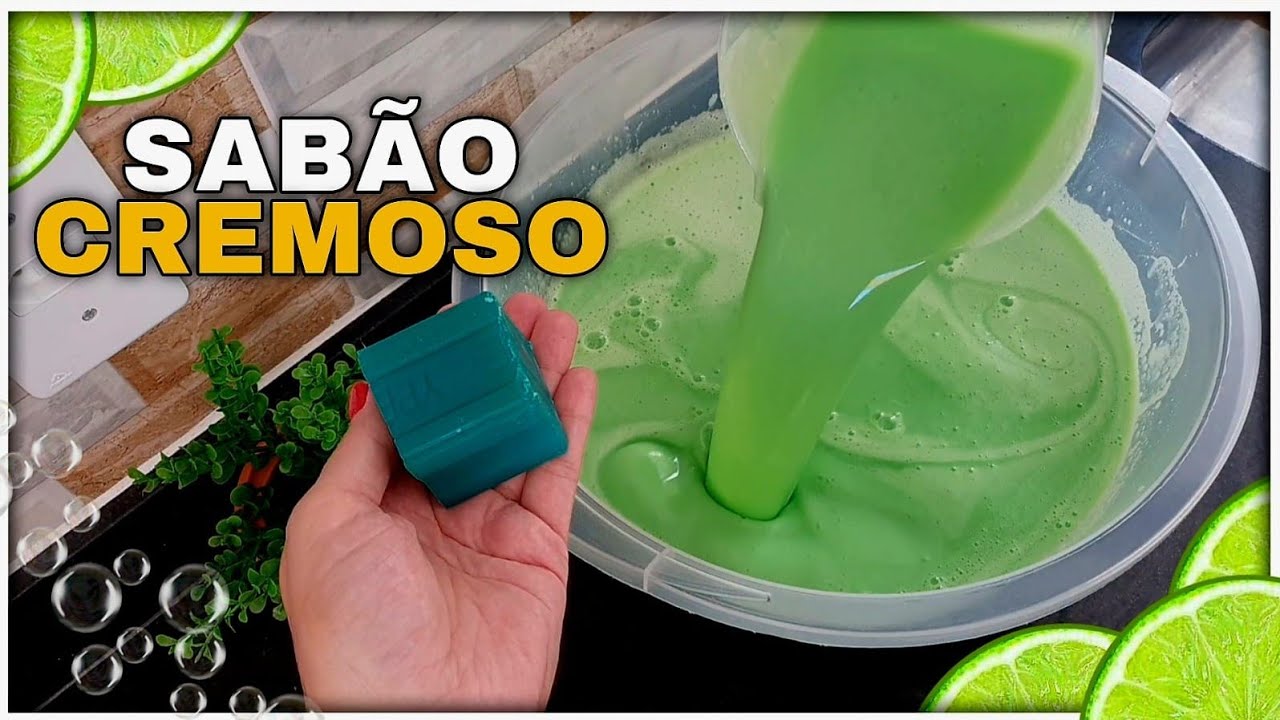SABÃO CASEIRO DE LIMÃO COM 3 INGREDIENTES FÁCIL DE FAZER E A FRIO!CREMOSO DEMAIS 🥰😱🤑