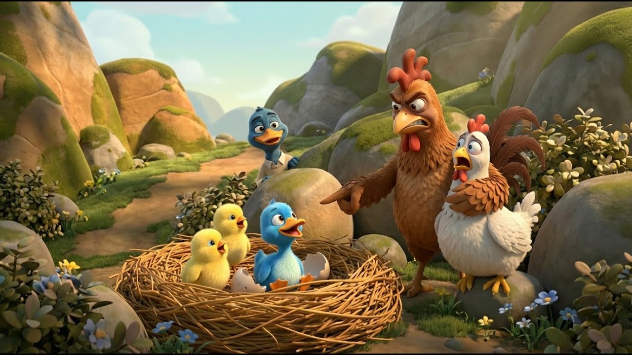 The Blue Duckling | Funny Cartoon | Mama Toons