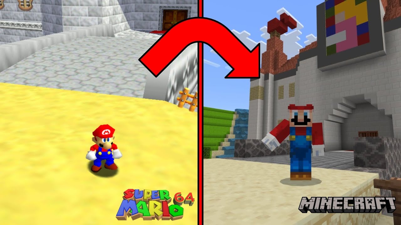 Я воссоздал замок Пич из Super Mario 64 в Minecraft!!!