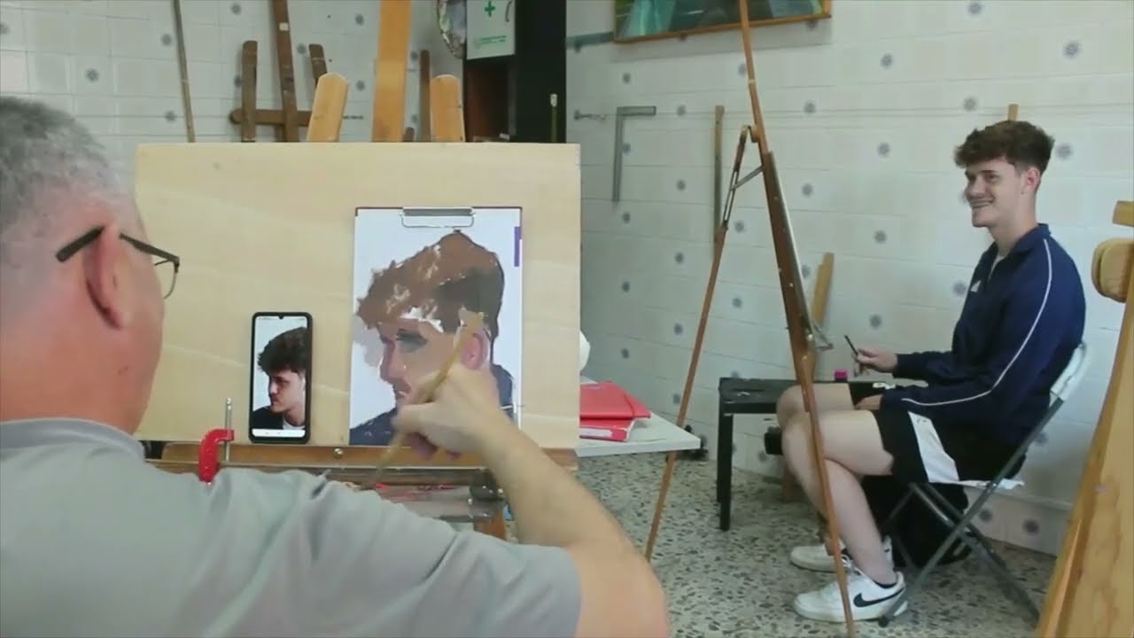 RETRATO AL ÓLEO REALIZADO POR EL ALUMNO PACO DEL NATURAL. TALLER DE ARTE JAVIER DE LA CRUZ GARCÍA