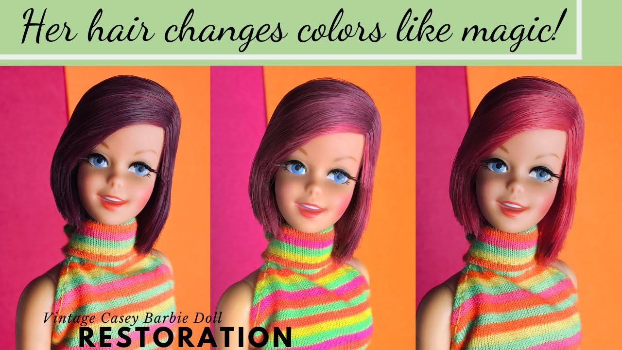 Vintage Casey Barbie Restore Repair Doll Restoration Color Magic Changing Hair Reroot How to DIY