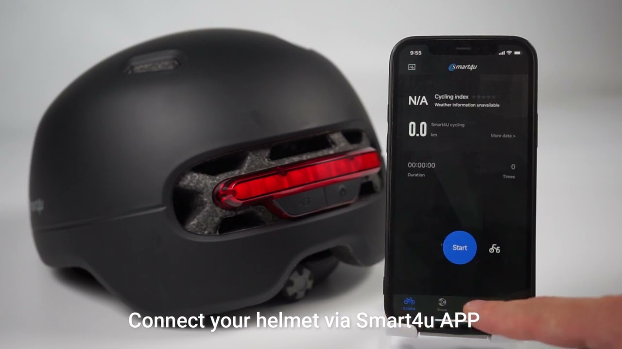 Smart4u Urban L60 Bicycle Safety Smart Helmet Led Smart Brake Lighting with SOS alert