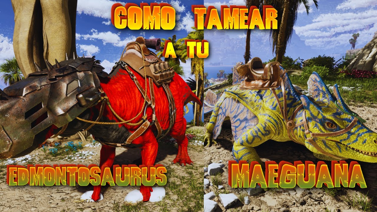 COMO TAMEAR LA NUEVA MAEGUANA y el EDMONTOSAURUS en  ARK ASCENDED