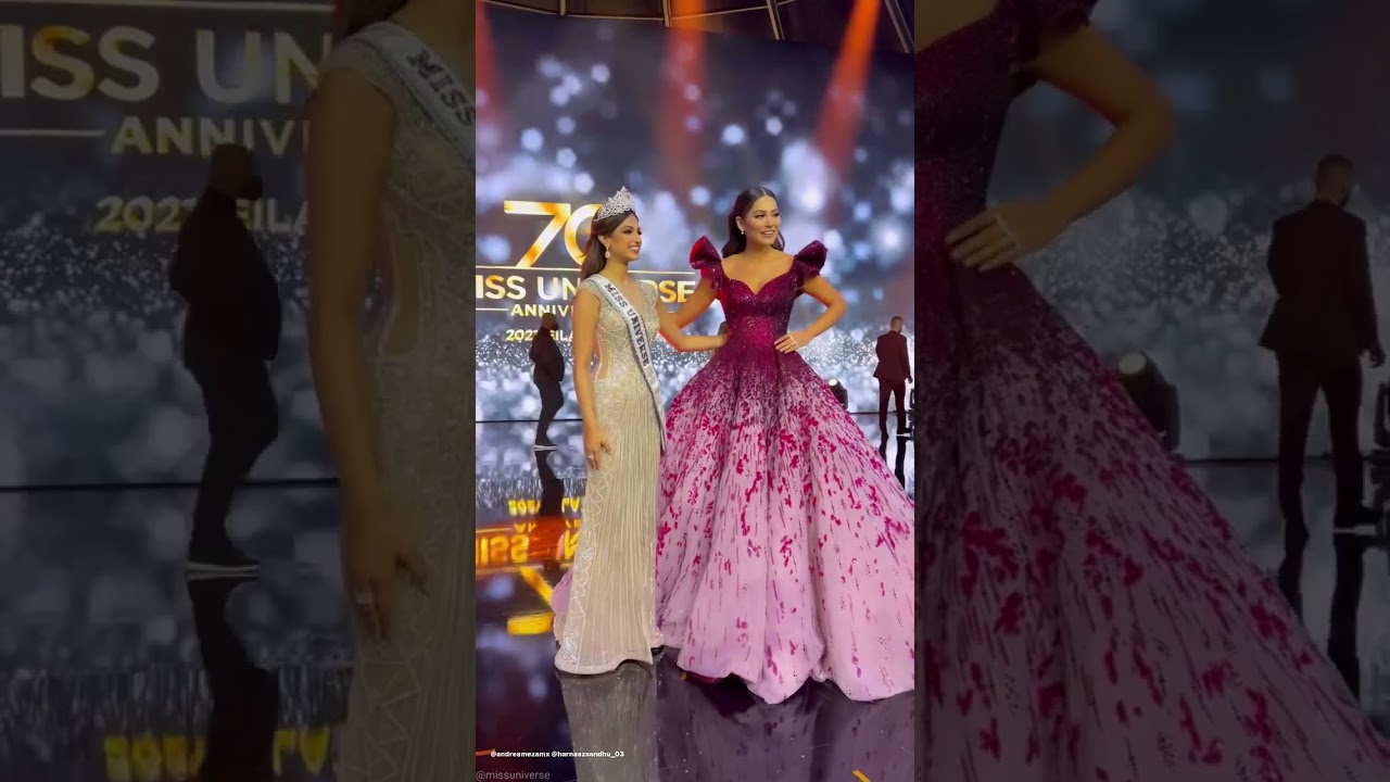 Andrea Meza, Miss Universo 2020 junto a Harnaaz Kaur Miss Universo 2021 🇲🇽🇮🇳