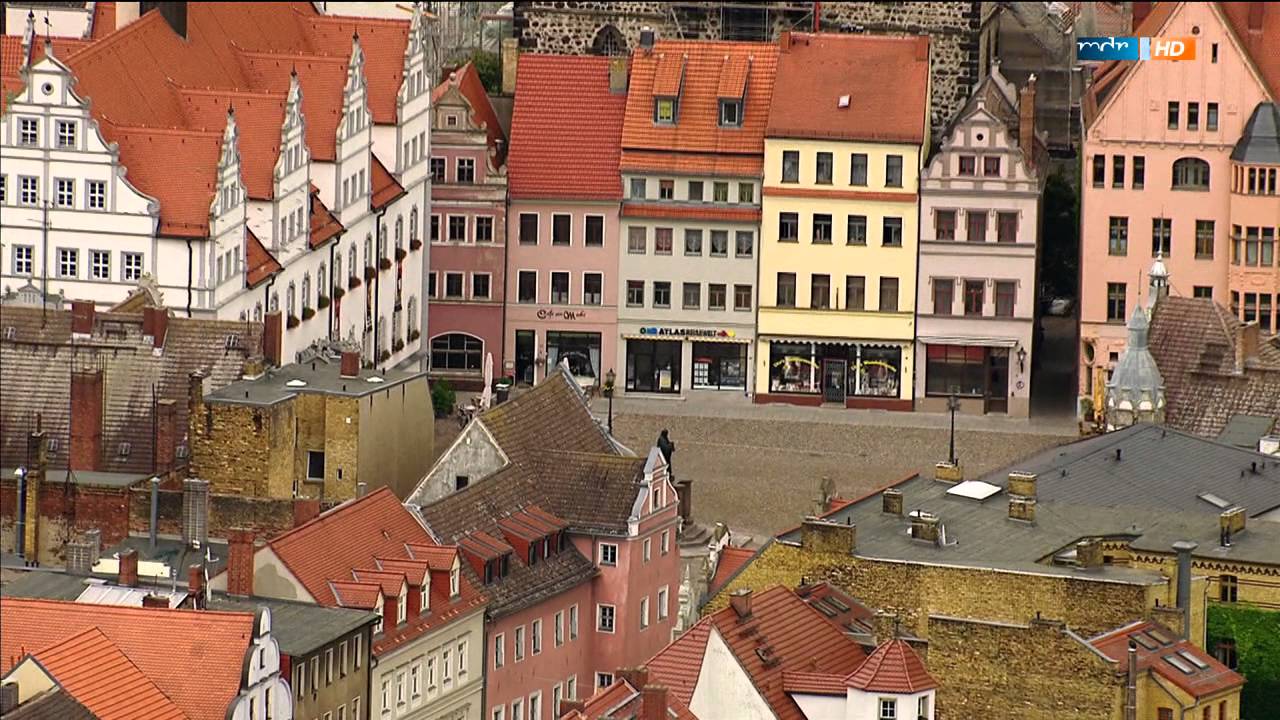 Die Elbe in Wittenberg von oben