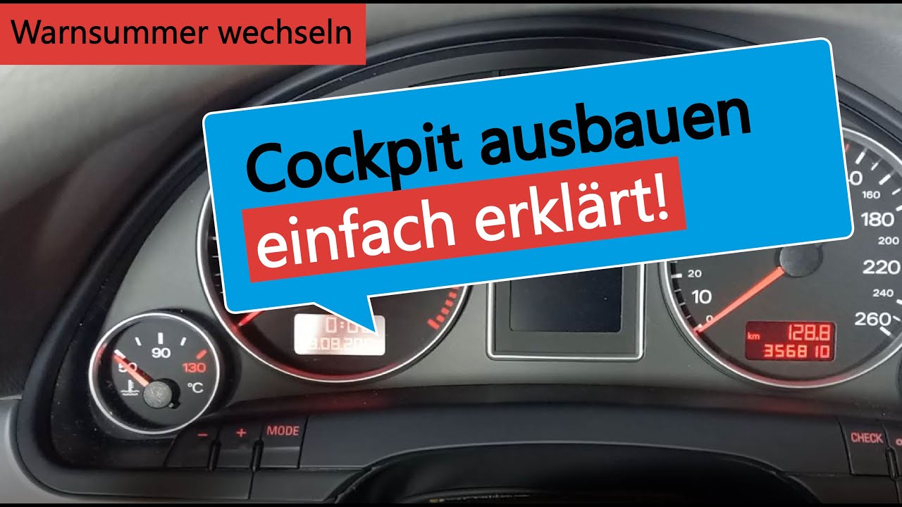 Audi A4 B6 B7 Cockpit ausbauen und Warnsummer wechseln