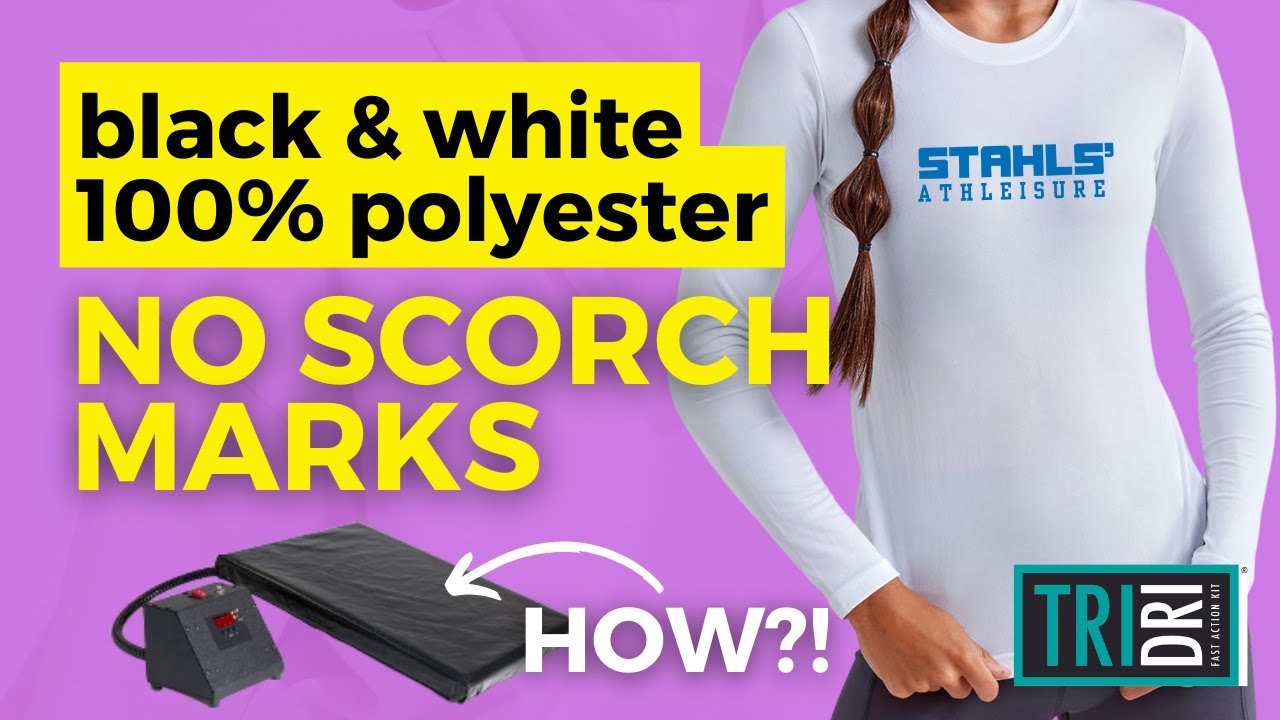 Printing Black and White 100% POLYESTER with NO SCORCH MARKS