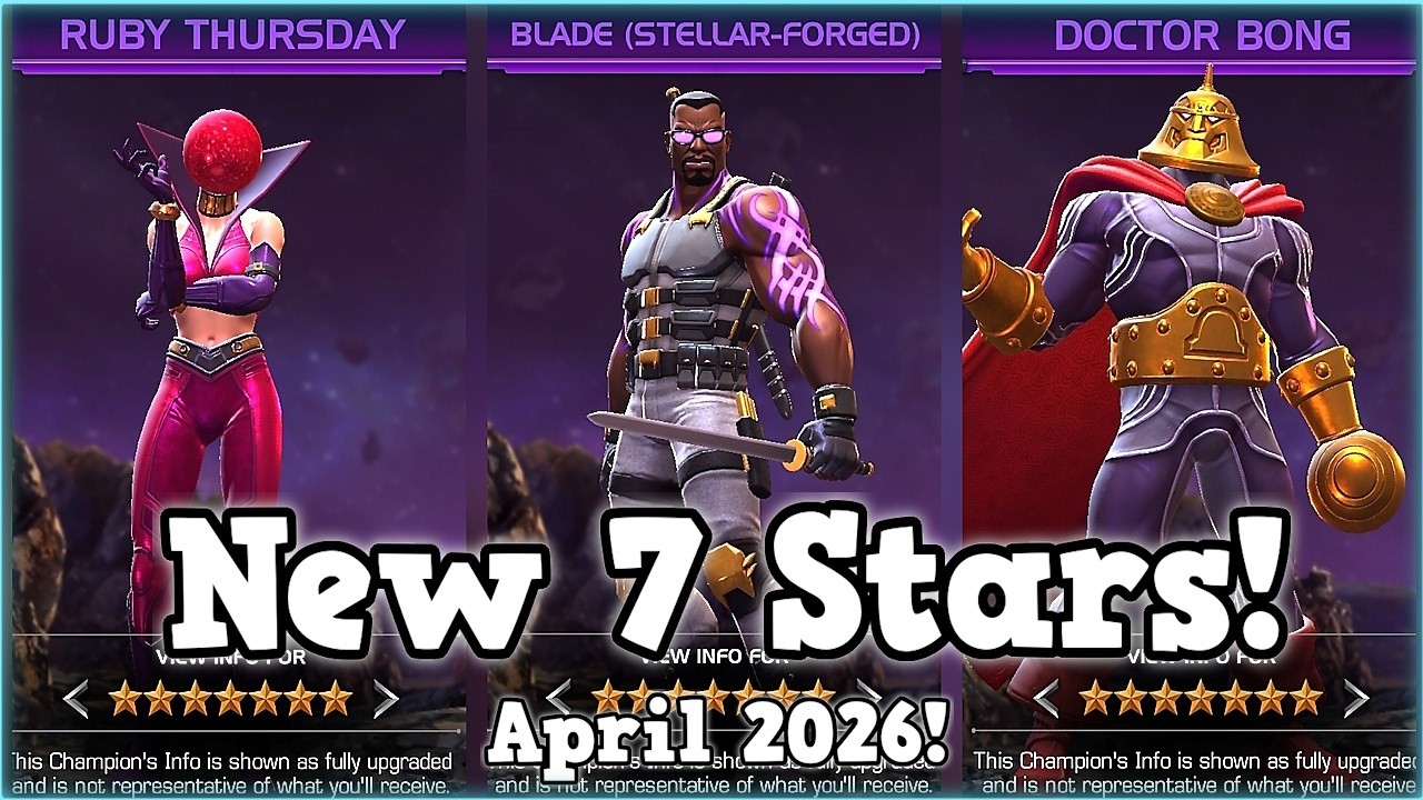 Новые 7 звезд на апрель 2026 года! Второй удар пришелся по MCOC! | Marvel Contest of Champions