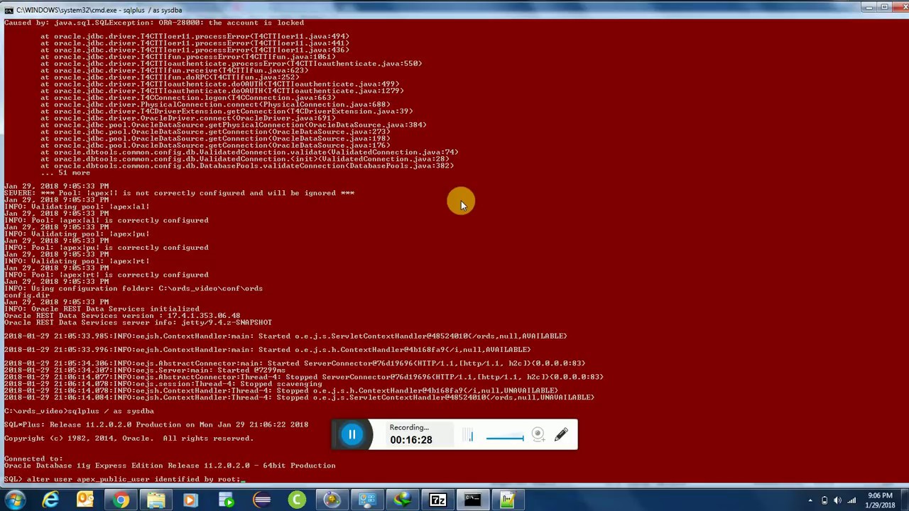 Configure/Install and Trouble shooting ORACLE ORDS , with or Without APEX to Run WEB SERVICES (JSON)
