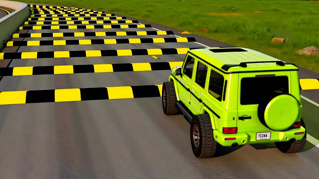 Cars vs 100 Epic Consecutive Speed Bumps Challenge BeamNG Drive!