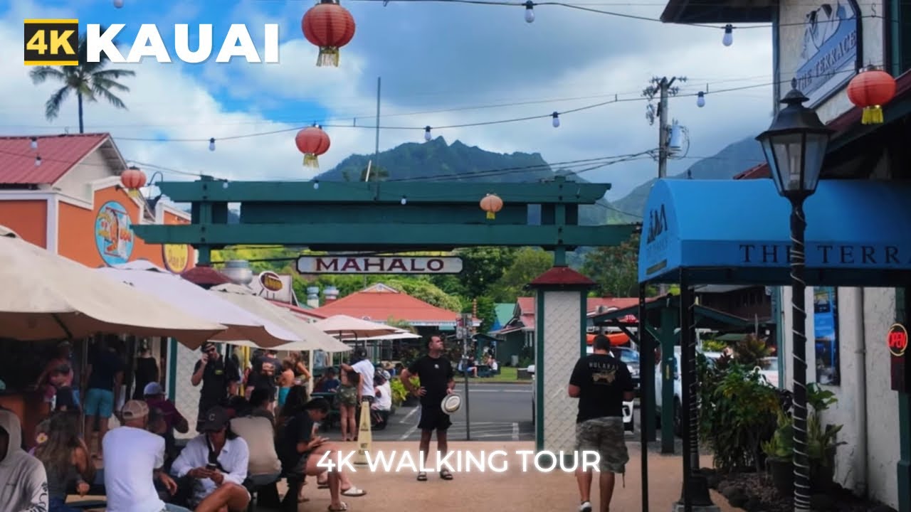 [4k] Hanalei Kauai Walk : What it’s like in Hanalei 