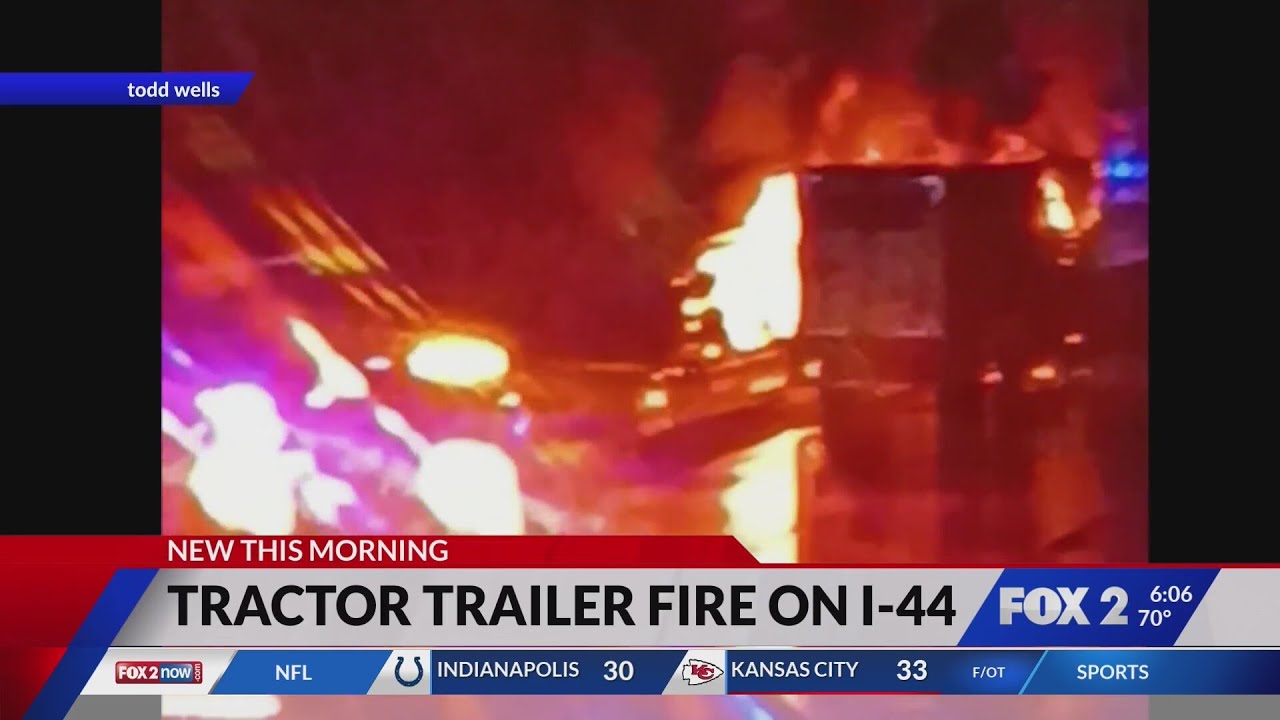 Lanes closed on Interstate 44 after fiery crash near Eureka