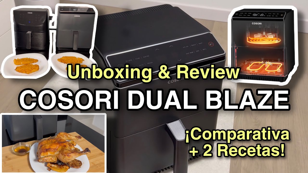 Cosori Dual Blaze 6,4L. Comparativa con Cosori de 5,5L XXL. Unboxing Cosori P583S, Freidora de aire